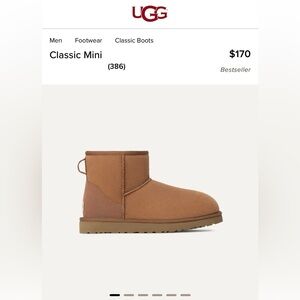 Classic Mini UGG Unisex Boots (Men’s 10/Women’s 12) - Tan